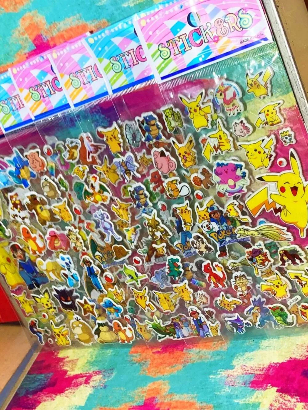 CLASSIC RETRO y2k POKEMON PUFFY FOAM STICKER COLLECTION LOT
